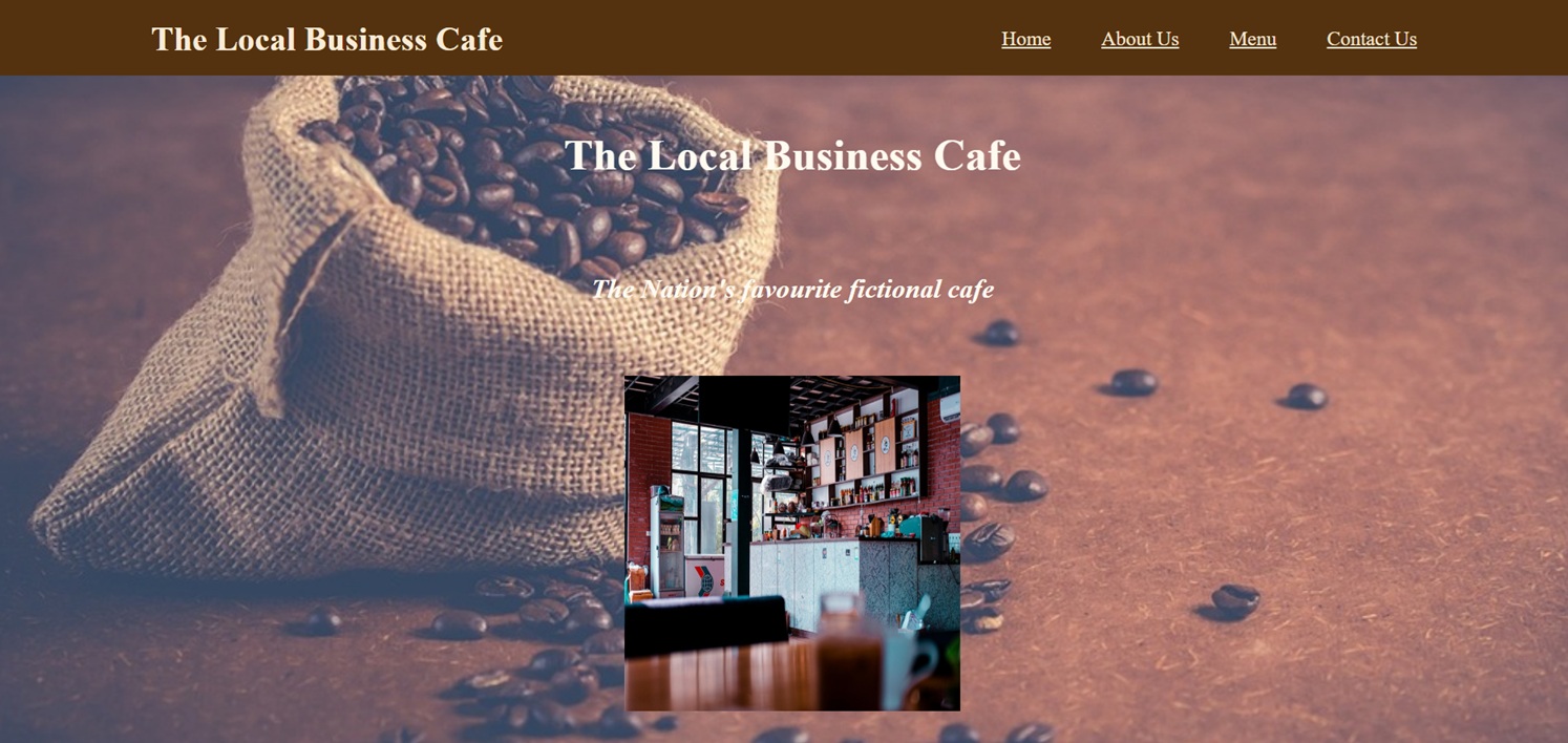 image of local business cafe site