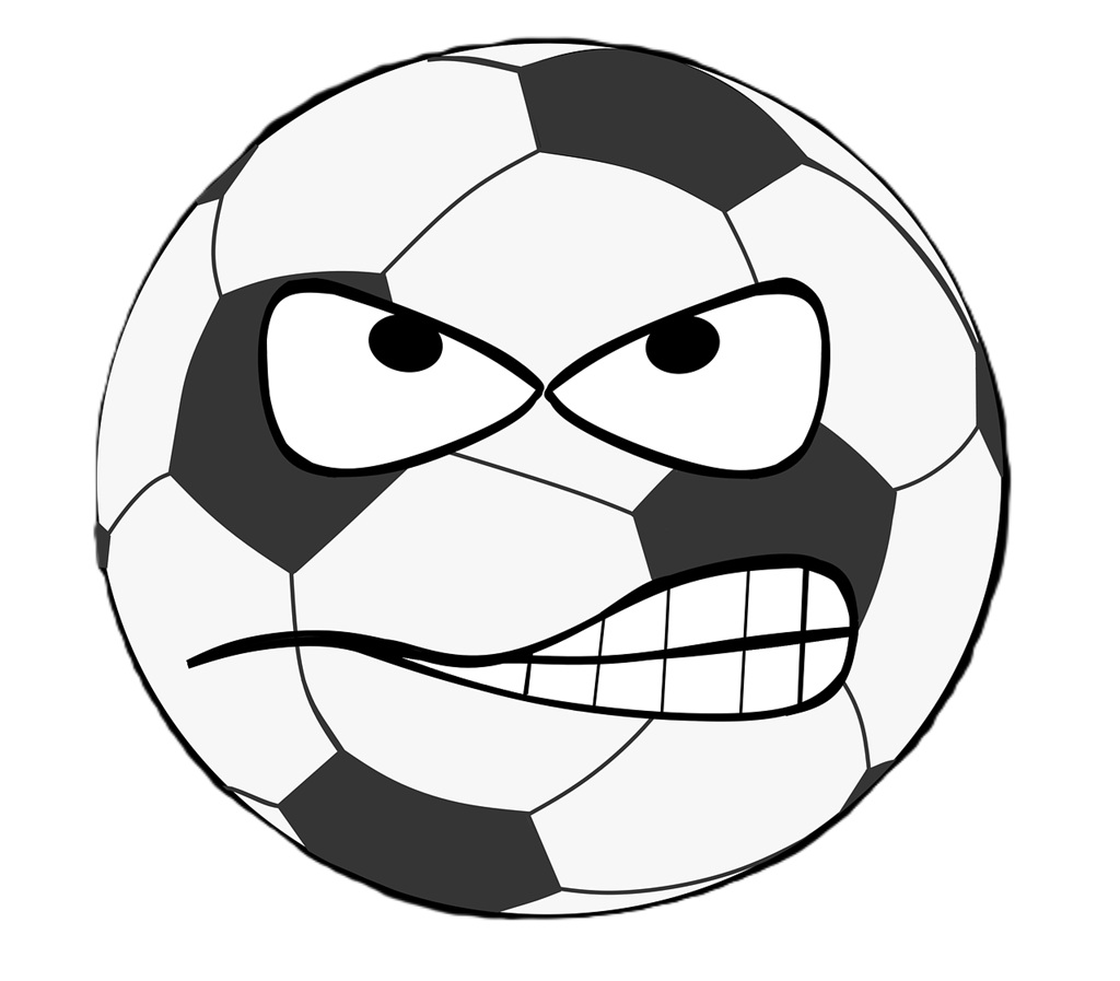 picture of football with a 'game face'