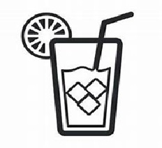 silhouette of a glass of cold drink